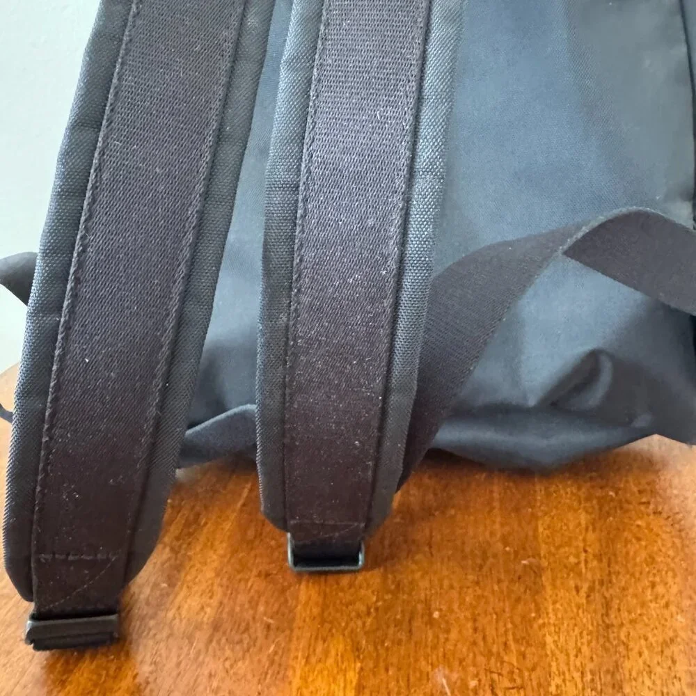 Marc Jacobs Black Backpack with Red Lip Logo Patch